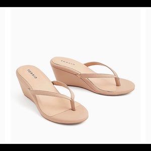 TORRID Nude Thong Heeled Wedge sandals